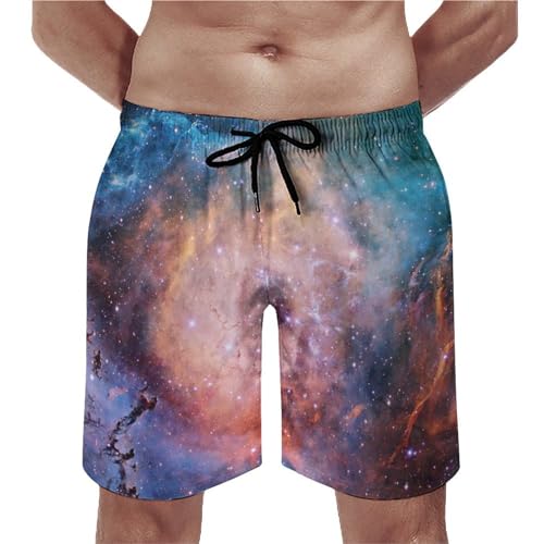 Shorts de bain homme nébuleuse bleue en taille S avec cordon