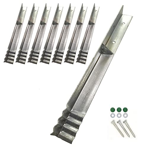 8 x Eck-/Winkelanker-Sets zum Einbetonieren, inkl. Befestigungsmaterial - für Schaukel, Spielturm & Spielgeräte im Außenbereich (Eck- / Winkelanker)