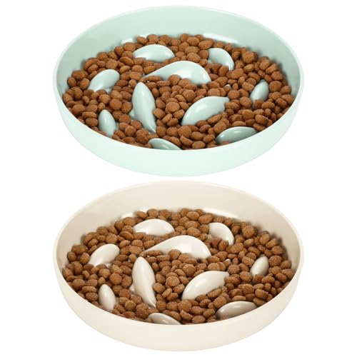 IDOGCHEW Anti Schling Napf für Katzen 2er Pack - Gesundheitsförderndes Design mit Rutschfestem Boden, Ultra-Dauerhaft & Leicht zu Reinigen, Ideal für Alle Katzengrößen