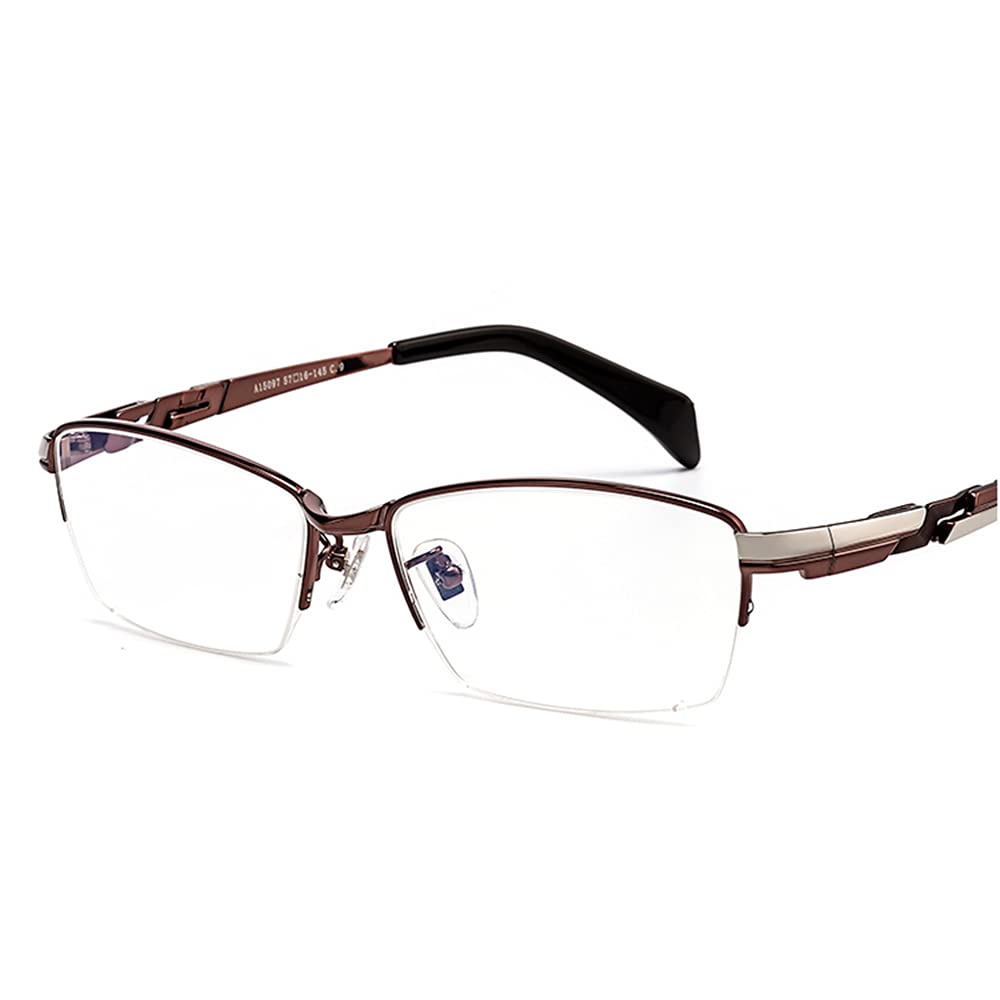 CAOXN Gafas De Lectura Progresivas Fotocromáticas De Negocios para Hombres, Gafas HD De Enfoque Múltiple, Gafas De Sol UV400 Antirreflejos,Marrón,+2.50