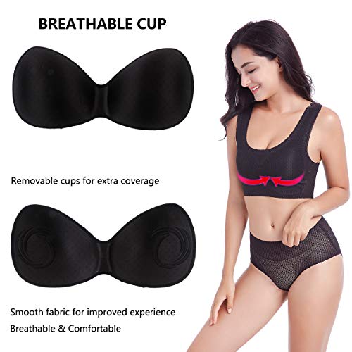 Feoya Women Soft Comfy Everyday Bras Plus Size Wireless Sport Bras Breathable Daily Bra 5Xl Black #TOP4