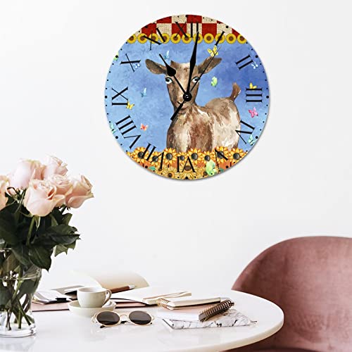 Horloge murale sans bruit de tic-tac rouge PVC ronde 30,5 cm avec chiffres romains
