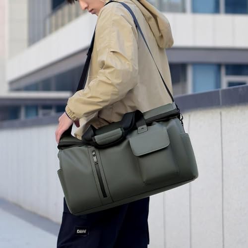 Image of CAVALO - Be Unique Men's Waterproof Oxford Duffle Bag | Large Capacity Travel, Gym & Business Hand Luggage with Wet /Dry Compartments, Laptop Sleeve & Shoulder Strap (Green)