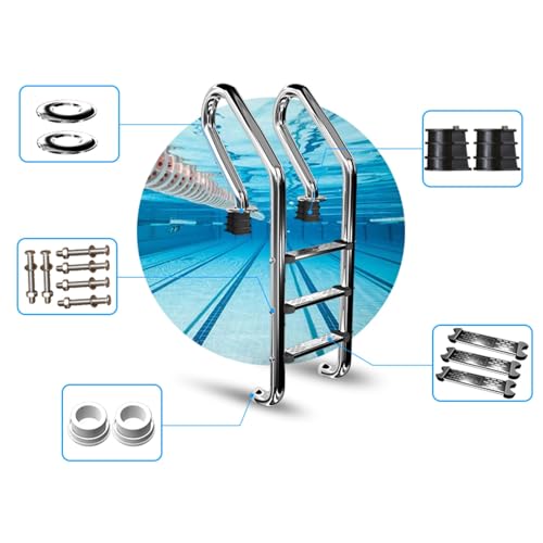 Escalera para piscina de acero inoxidable 2 peldaños miniatura 4