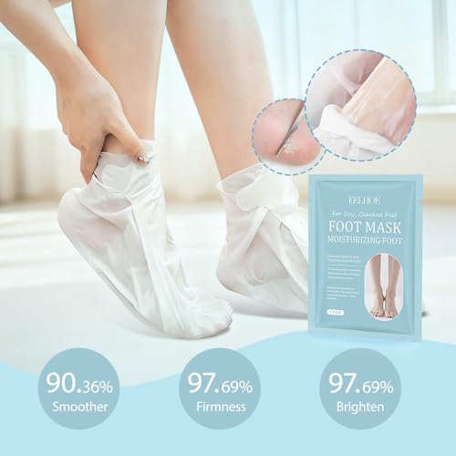 5 Pares Calcetines Exfoliantes para Pies,Mascarilla Pies Peeling,Máscara para pelar los pies,Mascarilla Pies Secos y Agrietados,con Pedicura Herramientas - imagen 4