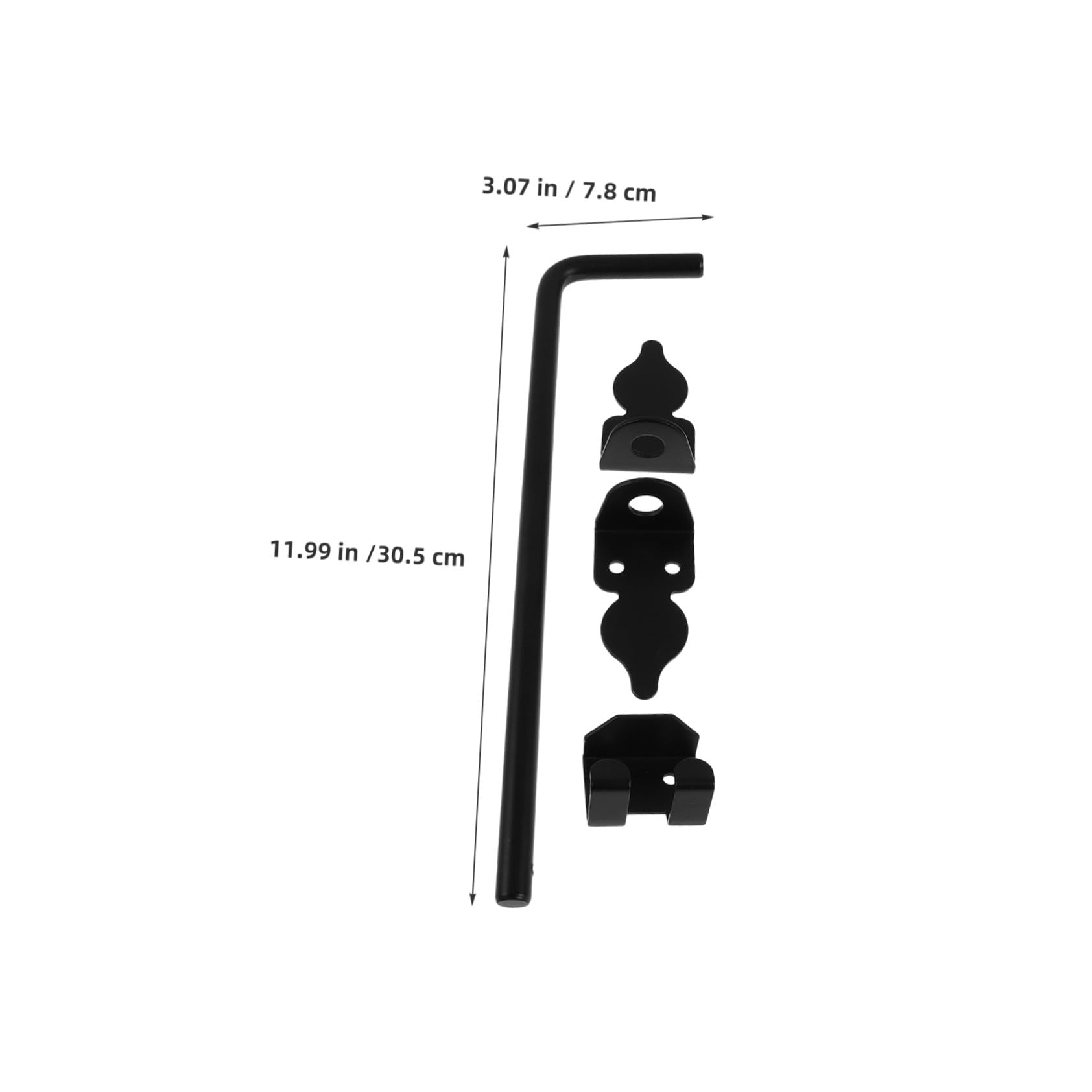 Verrou de Canne de Portail Lourd 12 Pouces, Lot de 2, Noir