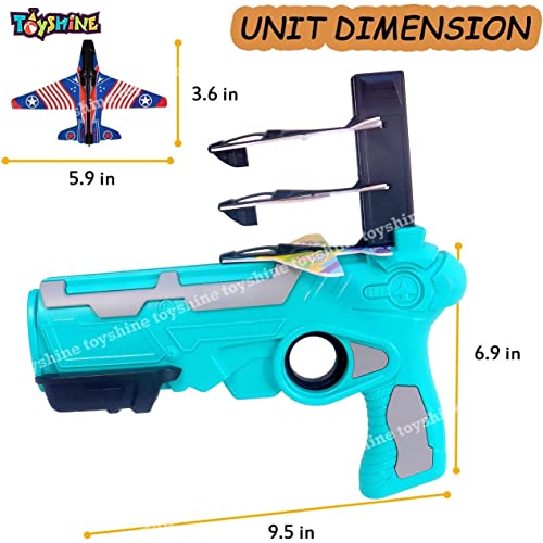 Image of Toyshine Airplane Launcher Toy Catapult Plane Gun for Kids Outdoor Toy, One-Click Ejection, 4 Pcs Glider Foam Planes, Toy Airplanes Birthday Gifts, Multi-Color - B