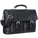 ORGANISEZ VOS AFFAIRES : Grâce au compartiment intégré pour l'ordinateur portable, au grand compartiment principal pour les documents et aux nombreuses poches, vous avez toujours une vue d'ensemble optimale. Les options de transport polyvalentes, y compris la boucle de trolley attachée, font de ce sac en cuir votre nouveau compagnon pour les voyages d'affaires et les voyages scolaires !