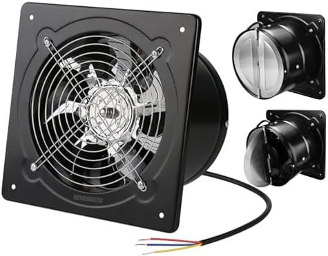 High-Speed 4-8 Inch Exhaust Fan 110V/220V for Home, Kitchen, Bathroom, Garage & Industrial Use - Wall-Mounted Ventilation Extractor Fan