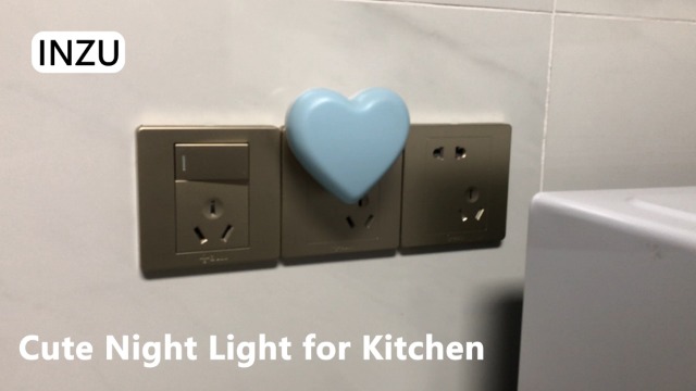 Image of INZU Night Lights Plug into Wall, LED Night Light for Kids, Cute Nightlight with Auto Dusk to Dawn Sensor, LED Nightlight with Soft Warm Light for Bedroom, Nursery, Bathroom, Hallway (Blue)