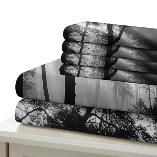 Housse de couette microfibre résistante motif cerf 3D avec fermeture éclair