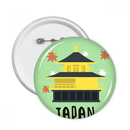Pins Ronde Bâtiment Japonais Badge Bouton Décoration Vêtements Sac Cadeau 5pcs S
