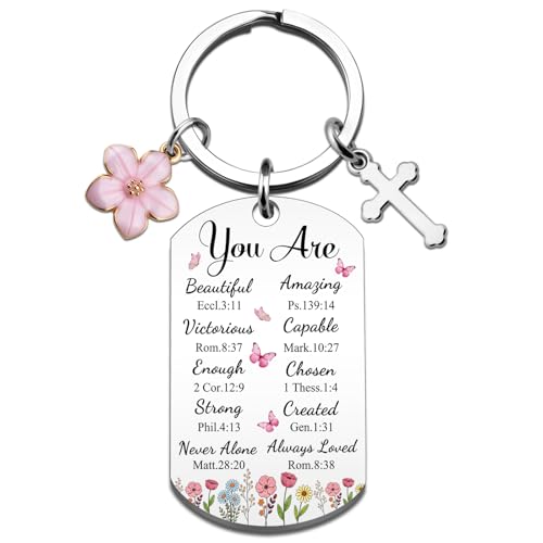 FAFQBING Inspirational Christian Gifts for Women Christian Keychain for Teen Girls Spiritual Religious Gift Bible Verse Accessories Faith Based Gifts for Sister Friend Mom