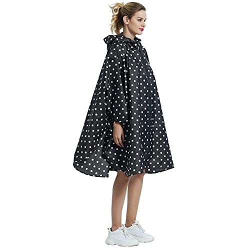 Image of salamra Rain Poncho Jacket - Hooded Waterproof Raincoat with Pocket for Women Men Adults