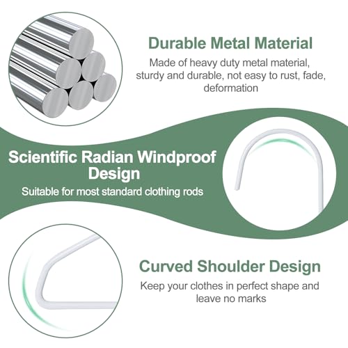 Wire Metal Hangers Bulk 100 Pack, Clothes Hangers Heavy Duty for Coats, Suits, Shirts, Pants, Skirts, Space Saving, Non Slip, Ultra Thin, 16 Inch, White by FUDESY - Image 3