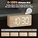 uscce Wooden Digital Alarm Clocks for Bedrooms: Dimmable Dual Alarm Clock with Large Numbers for Bedside Desk - Loud Alarm for Heavy Sleepers with Volume Control - Wood Decor & Gifts