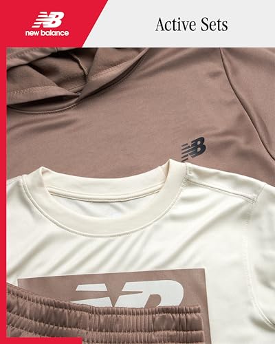 New Balance Boys Jogger Set - 3 Piece Pullover Hoodie, Jogger Pants and Graphic Tee Outfit for Boys & Toddlers (Sizes 2T-12)2