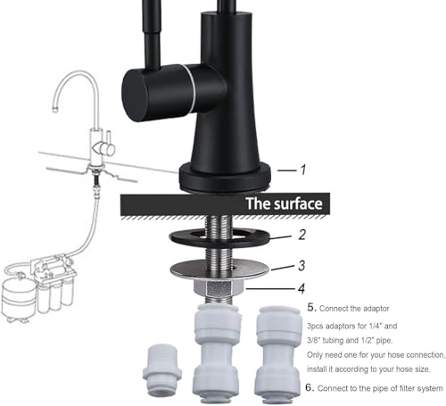 Robinet d'eau potable or brossé en acier inoxydable SUS304 pour évier élégant