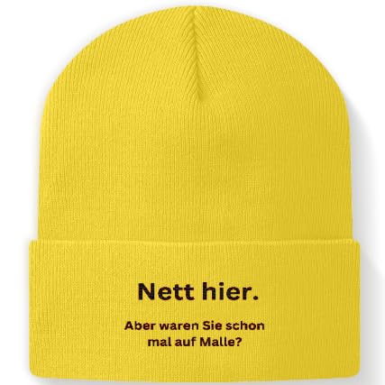 Bonnet M jaune pour remplacer votre casquette de baseball quand le vent se lève