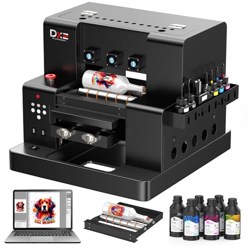 DXZ A4 UV Printer with Laptop,L805 UV Flatbed Printer Vacuum Platform...