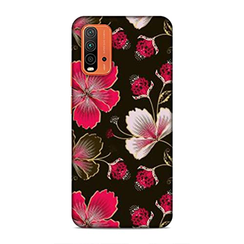 Image of Printed Mobile Back Hard Case Cover for Xiaomi Redmi 9 Power | Flowers, Floral, Pink Flowers, Leaves-2198