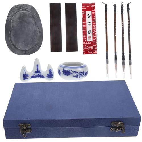 Pierre à encre portable et kit calligraphie chinoise pour étude à domicile et loisir