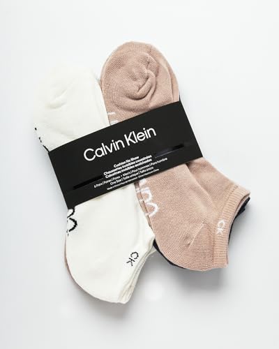 Image of Calvin Klein Mens No Show Socks - 6 Pack Soft Cotton Blend Cushioned Athletic Low Cut Socks for Men for Sports and Running