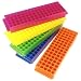 Cole-Parmer 80-Place Polypropylene Tube Racks, Fluorescent Assorted Colors, 5/Pk