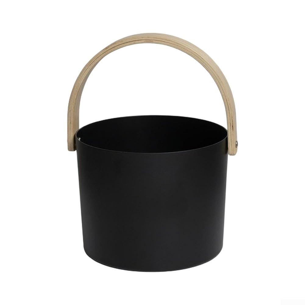 Secchio Sauna Alluminio 7L Nero con Mestolo Secchio Sauna Alluminio