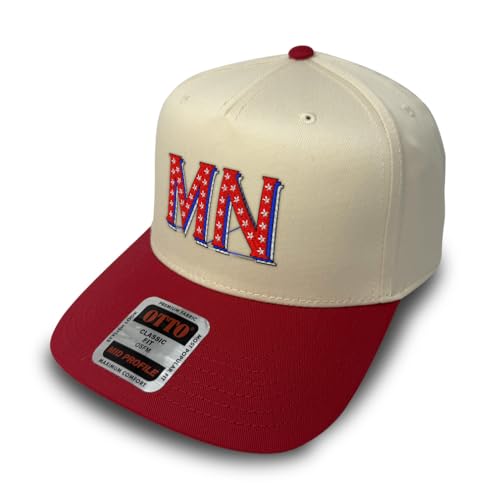 5 Panels Hat for Women Two Tone Vintage Cap Minnesota Red Stars Mn Minnesotan North Gopher Ladies Baseball Acrylic Design Only