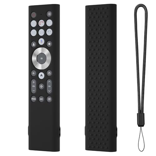 Silicone Protective Covers for Hisense Class A7 U8 Series LCD 4K for Google TV 100U88N 85U88N 75U88N 65U88N 55U88N 43A7N 50A7N 55A7N 65A7N 75A7N 85A7N 55U8N 65U8N TV Remote Controller (Black)