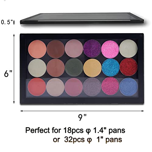 Coosei Magnetic Palette For Eyeshadow, Empty Acrylic Strong Protecting Waterproof Makeup Palette For Bathroom & Damp Scenes, Single Layer Portable Eyeshadow Palette With Magnetic Clear Window #TOP3