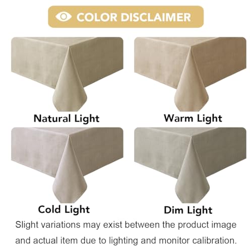 H.VERSAILTEX Linen Textured Table Cloths 60 x 120 Inch Premium Solid Tablecloth Spill-Proof Waterproof Table Cover for Dining Buffet Feature Extra Soft and Thick Fabric Wrinkle Free, Taupe - Image 8