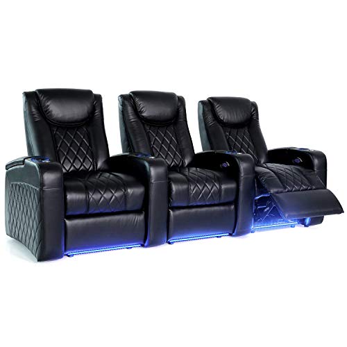 Buy Octane Seating Azure LHR Home Theater Seating Black Italian