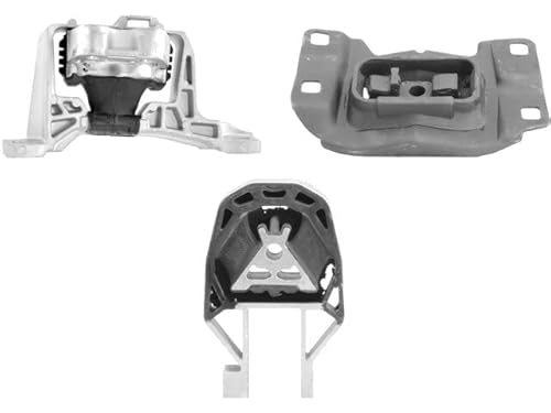 Engine Mount Kit - 3 Piece - Compatible with 2012-2018 Ford Focus 2.0L 4-Cylinder Naturally Aspirated