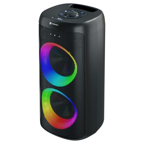 Image of Portronics Dash 14 120W Party Speaker with Wireless Karaoke Mic, 4 Hours Playtime, Bass Boost Technology, RGB LED Lights, Dual Bass Driver, BT V5.3, USB /AUX in, Type C Charging(Black)
