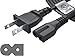 UL Listed Pwr Long 6 Ft 2 Prong Polarized-Power-Cord for Vizio-LED-TV Smart-HDTV E-M-Series and Others 2 Slot Adapter-AC-Wall-Cable: IEC-60320 IEC320 C7 to NEMA 1-15P