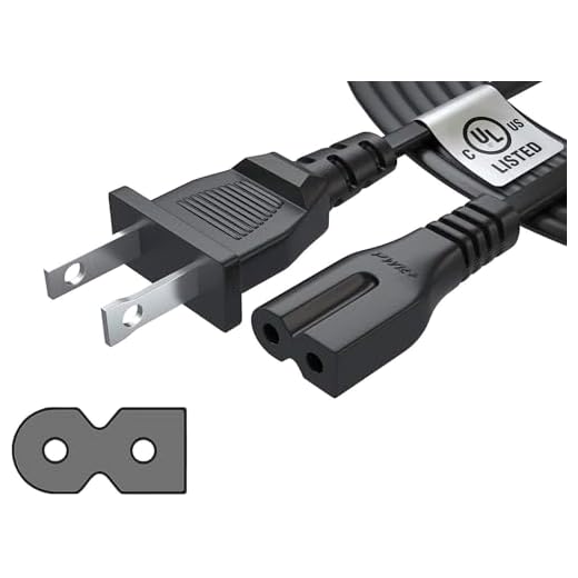 Pwr Long 6Ft 2 Prong Polarized-Power-Cord for Vizio-LED-TV Smart-HDTV D-E-M-Series Others 2 Slot Adapter-AC-Wall-Cable: IEC-60320 IEC320 C7 to NEMA 1-15P UL Listed Black