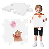 ARCTURINE 72 PCS Jumbo White Blank Jigsaw Puzzle for Kids 12x12 Inch Make Your Own Double Paper Puzzles to Draw on DIY Cardboard Jigsaw for Coloring, Painting, Drawing Crafts, Art Projects Activities