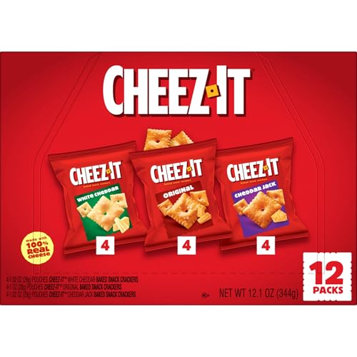 Cheez-It Cheese Crackers, Baked Snack Crackers, Lunch Snacks, Variety Pack, 12.1oz Box (12 Packs) - image 8