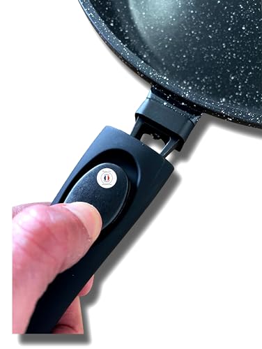 Cflagrant® Très Grande Poêle à Crêpes 32cm Crêpière Façon Pierre Tous Feux Dont Induction Sans PFOA Cuisson Sans Matière Grasse Revêtement en Greblon C3 de Technologie Allemande (32cm) – vue 4