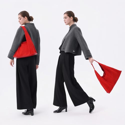 Bolso Hobo de Cuero Genuino Ante para Mujer miniatura 6