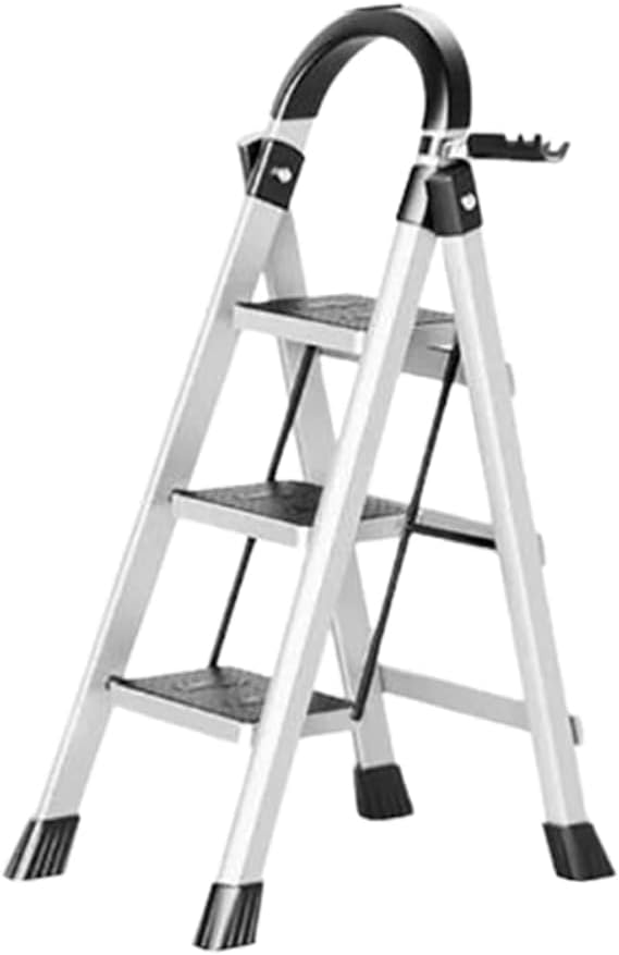 Ladders Telescoping Ladders Type A Aluminum Alloy Folding Ladder Multifunctional Step Ladders with Wide Steps and Armrests 330lb Household or Outdoor