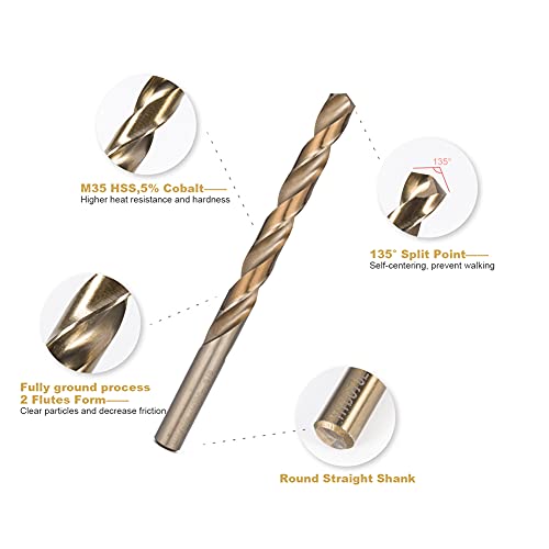 Hidotol LZ-COBALT-19984 Drill Bit Set 29 Pcs - M35 High Speed Steel Twist Jobber Drill Bits thumb #1