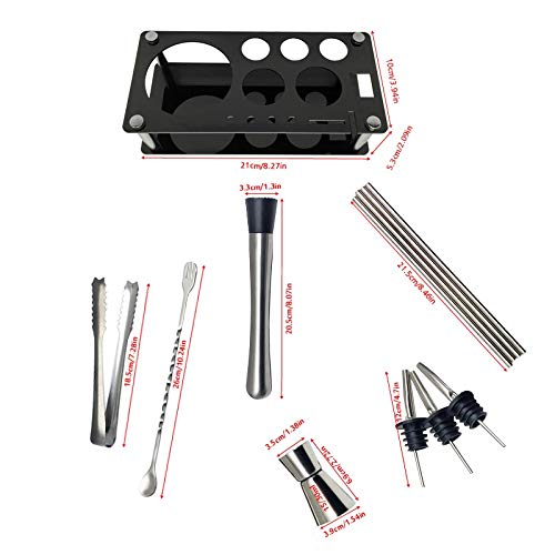 Set de bar premium con coctelera y 13 piezas miniatura 3