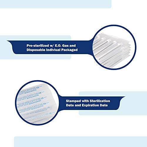 Chrontier 100Pcs Body Piercing Needles 15G 1.4Mm Gauge Sterilized Surgical Steel For Ear Nose Lip Navel Belly Tongue Nipple Eyebrow Labret Piercing Tool Supply #TOP3