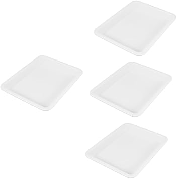 4pcs Storage Tray for Laboratory Experiments Deep Leak Tray Acid and Alkali Plate for Teaching Supplies