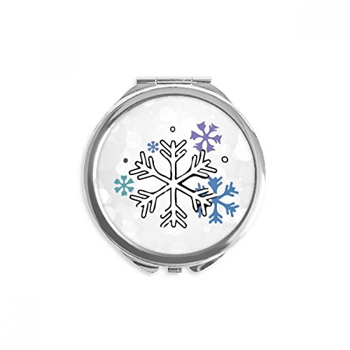 Miroir de poche illustration neige pour retouches maquillage rapides en voyage