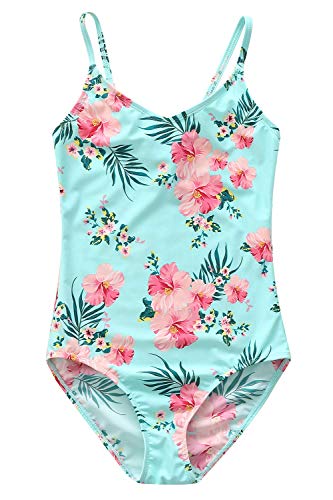 Image of Girls One Piece Swimsuits Hawaiian Ruffle Swimwear Kids Summer Bathing Suit 3-14 Years