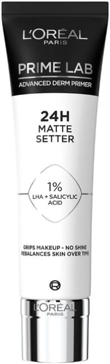 L'Oréal Paris Matte Setter Primer, Advanced Derm Primer, Reduces Shine For Up To 24 Hours, Extends Makeup Wear, Grips Makeup For A Long Lasting Matte Finish, 30ml